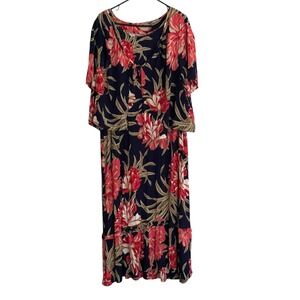 CM Shapes Women Maxi Dress 2 Piece 2XP Floral Tropical Cruise Beach